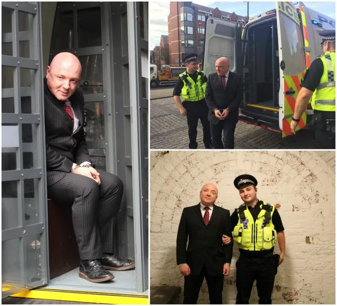 Steven Newdall takes part in Jail and Bail 2017 for St Gemma's Hospice